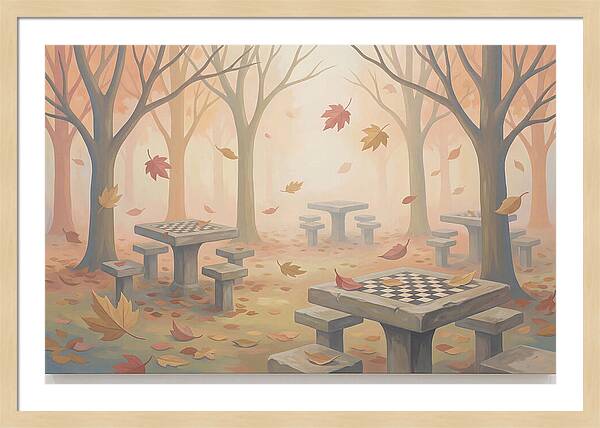 Autumn Chess Tables In The Park