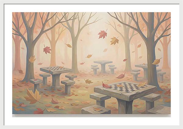 Autumn Chess Tables In The Park