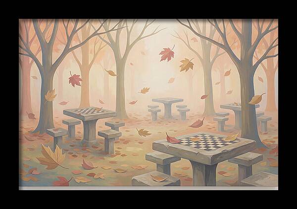 Autumn Chess Tables In The Park