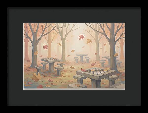 Autumn Chess Tables In The Park