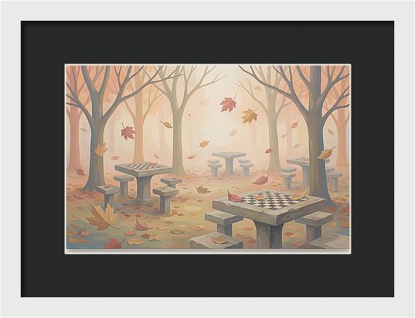 Autumn Chess Tables In The Park