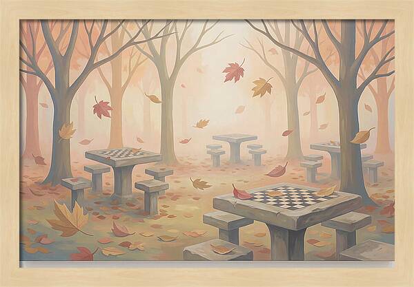 Autumn Chess Tables In The Park