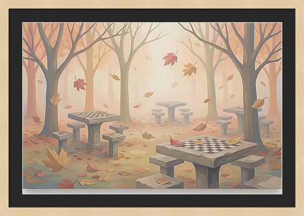 Autumn Chess Tables In The Park