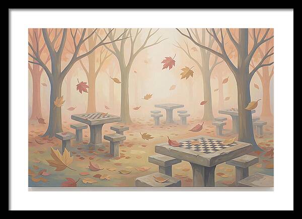 Autumn Chess Tables In The Park