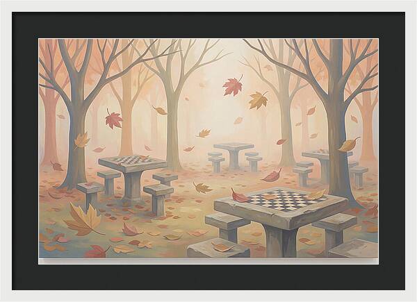 Autumn Chess Tables In The Park