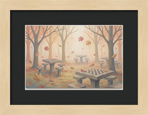 Autumn Chess Tables In The Park
