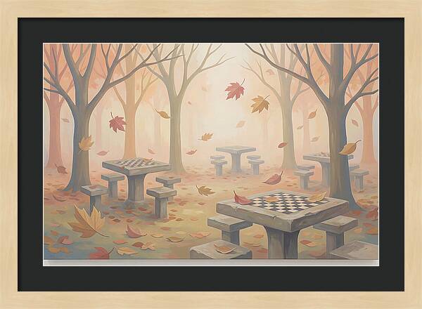 Autumn Chess Tables In The Park