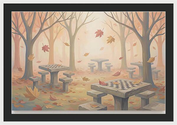 Autumn Chess Tables In The Park