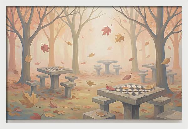 Autumn Chess Tables In The Park