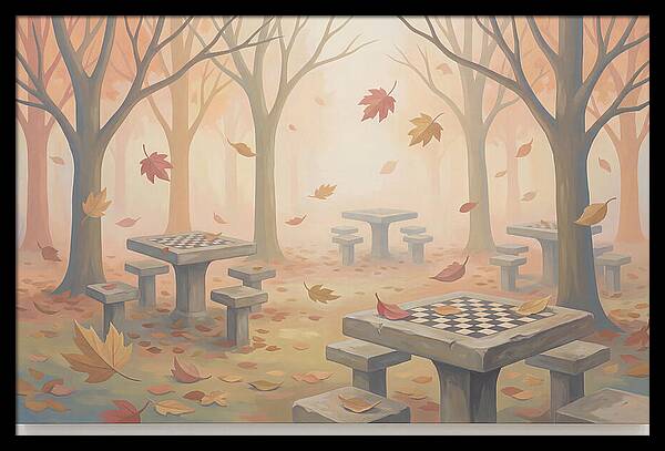 Autumn Chess Tables In The Park