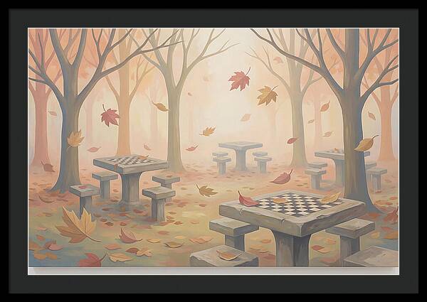 Autumn Chess Tables In The Park