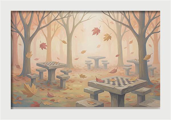 Autumn Chess Tables In The Park