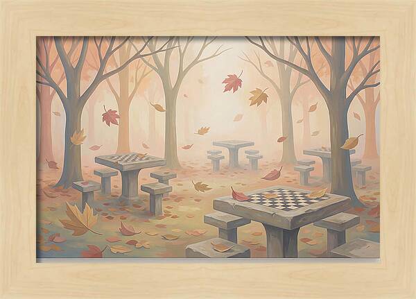 Autumn Chess Tables In The Park