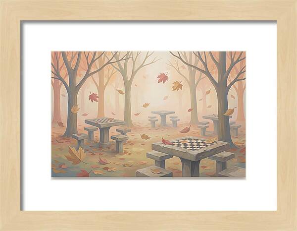 Autumn Chess Tables In The Park