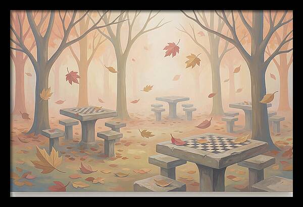 Autumn Chess Tables In The Park