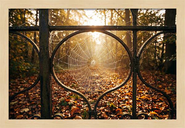Autumn Dewy Cobwebs Glimmering
