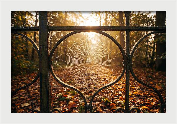 Autumn Dewy Cobwebs Glimmering
