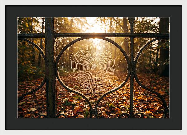 Autumn Dewy Cobwebs Glimmering