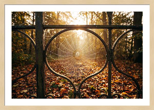 Autumn Dewy Cobwebs Glimmering