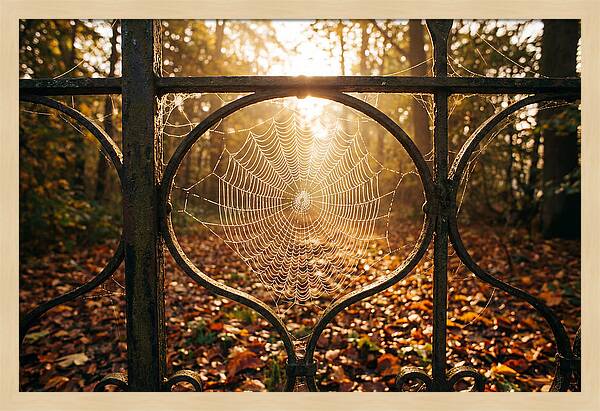 Autumn Dewy Cobwebs Glimmering