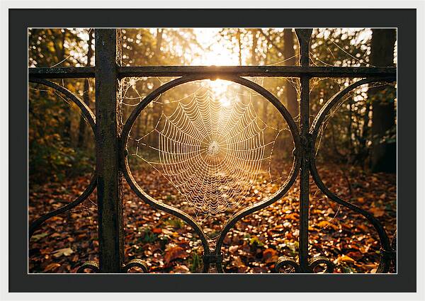 Autumn Dewy Cobwebs Glimmering