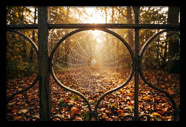 Autumn Dewy Cobwebs Glimmering