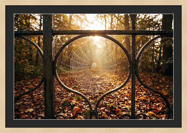 Autumn Dewy Cobwebs Glimmering