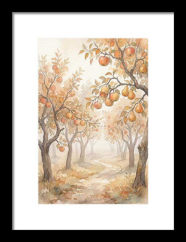 Autumn Fog In Orchard