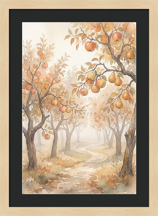 Autumn Fog In Orchard