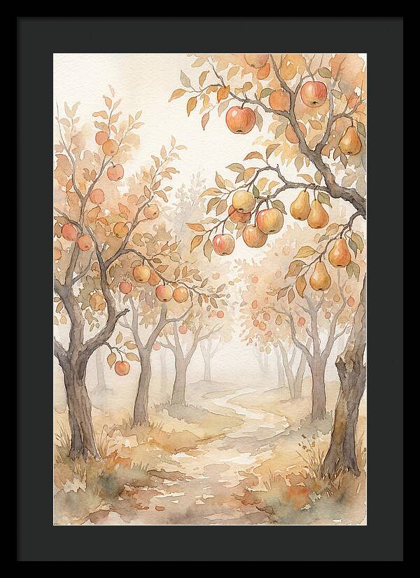 Autumn Fog In Orchard