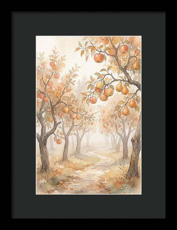 Autumn Fog In Orchard