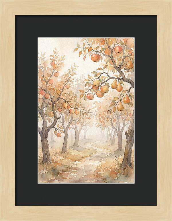 Autumn Fog In Orchard