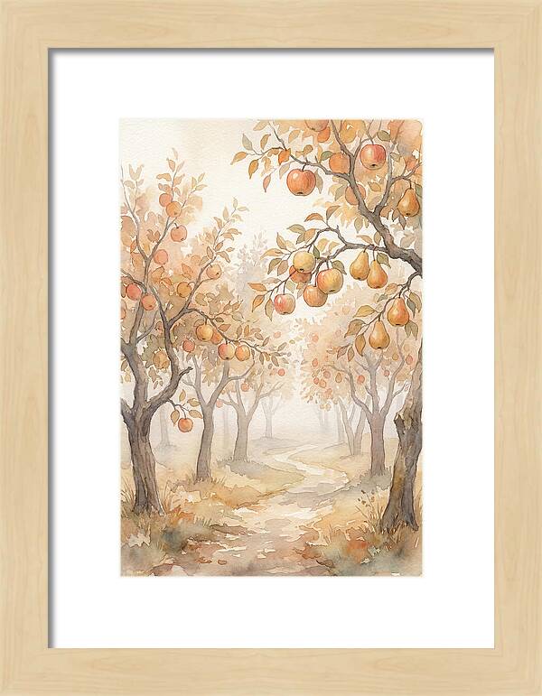 Autumn Fog In Orchard