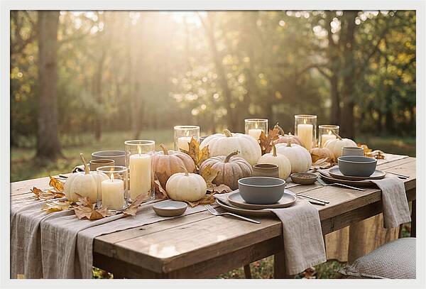 Autumn Gathering With Pumpkins