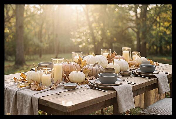 Autumn Gathering With Pumpkins
