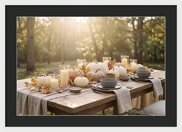 Autumn Gathering With Pumpkins