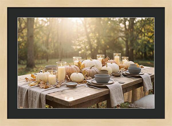 Autumn Gathering With Pumpkins