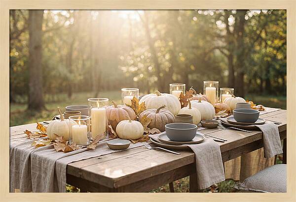 Autumn Gathering With Pumpkins
