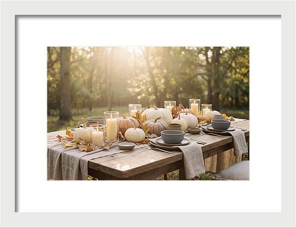 Autumn Gathering With Pumpkins
