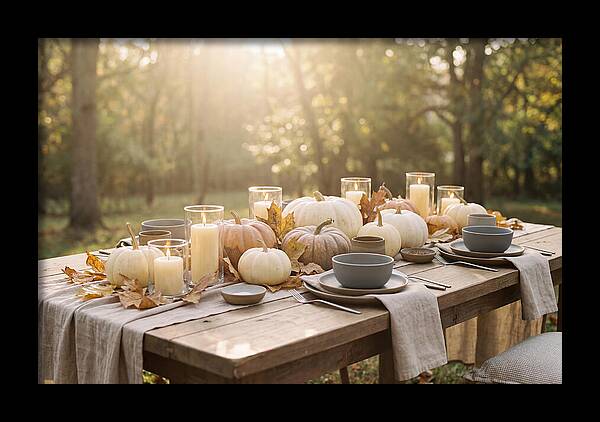 Autumn Gathering With Pumpkins