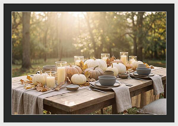 Autumn Gathering With Pumpkins