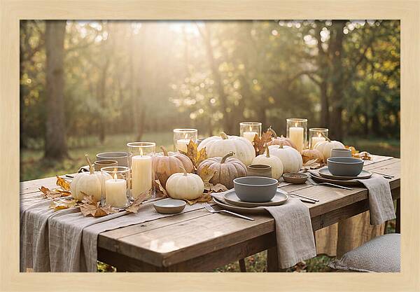 Autumn Gathering With Pumpkins