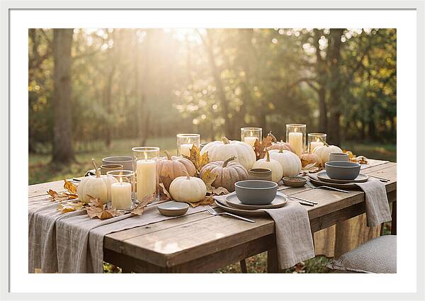 Autumn Gathering With Pumpkins