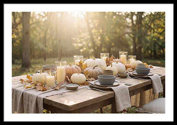 Autumn Gathering With Pumpkins