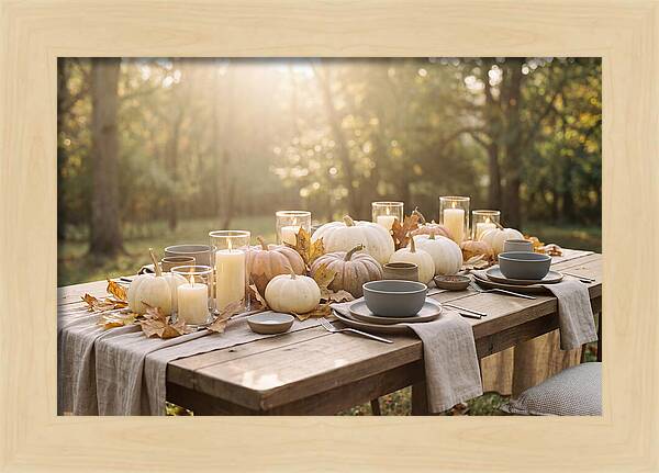 Autumn Gathering With Pumpkins