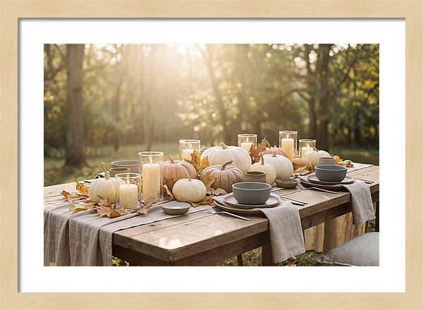 Autumn Gathering With Pumpkins