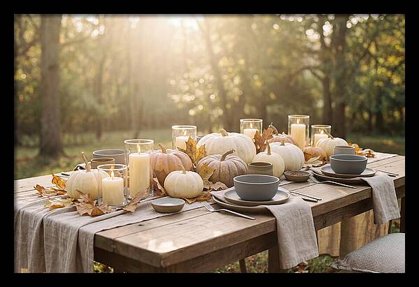 Autumn Gathering With Pumpkins