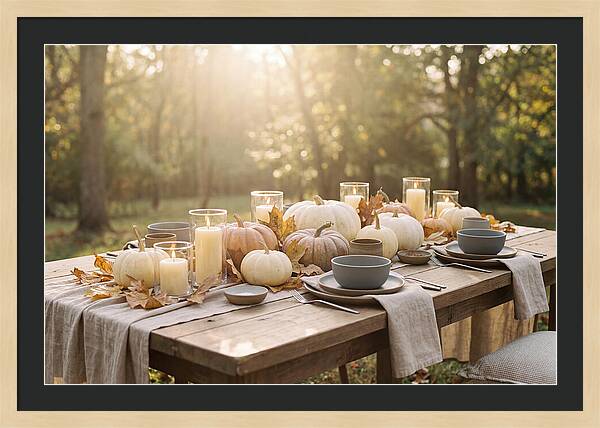 Autumn Gathering With Pumpkins