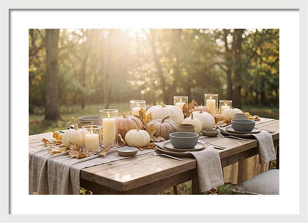 Autumn Gathering With Pumpkins