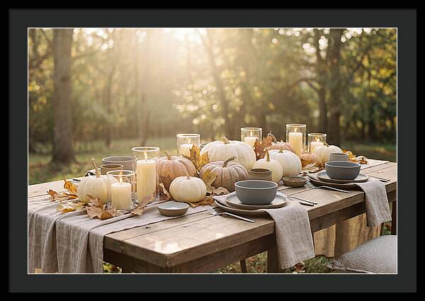 Autumn Gathering With Pumpkins